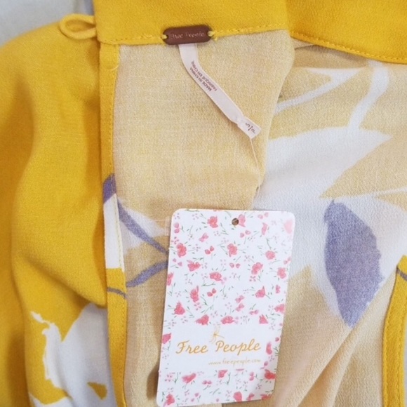 Free People Say You Love Me Keyhole Tie Blouse Top - Picture 7 of 8